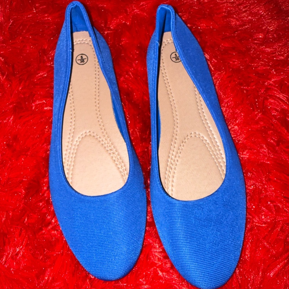Classic Women's Blue Ballet Flats - Comfortable Everyday Shoes